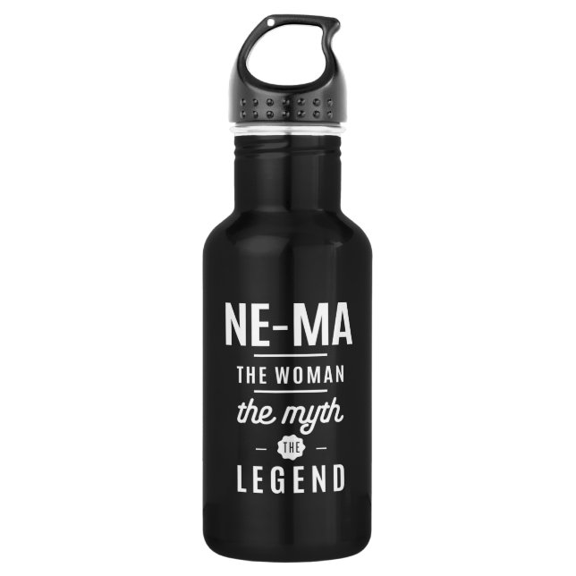 Ne-Ma The Woman The Myth The Legend Stainless Steel Water Bottle (Front)