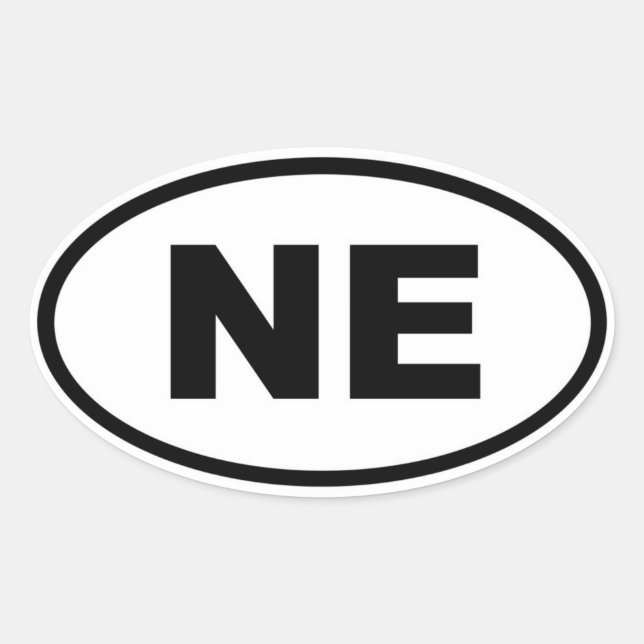 NE Nebraska Oval Sticker (Front)