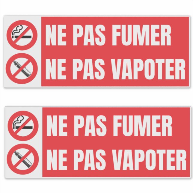 Ne pas fumer, ne pas vapoter sticker (Front)