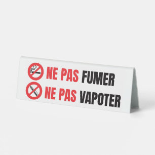 Ne pas fumer, ne pas vapoter table tent