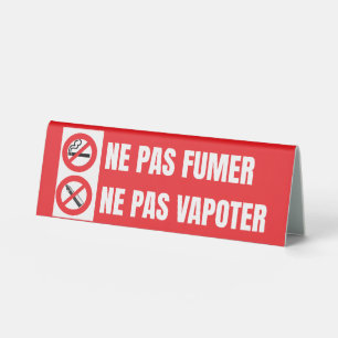 Ne pas fumer, ne pas vapoter table tent
