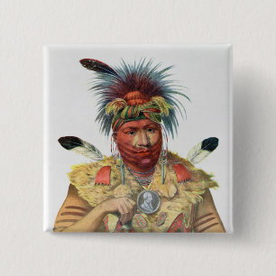 Ne-Sou-A-Quoit, a Fox Chief Button