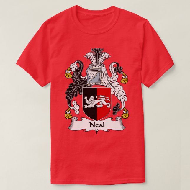 Neal Coat of Arms Family Crest  T-Shirt (Design Front)