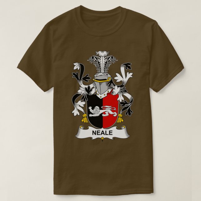Neale Coat of Arms Family Crest  T-Shirt (Design Front)
