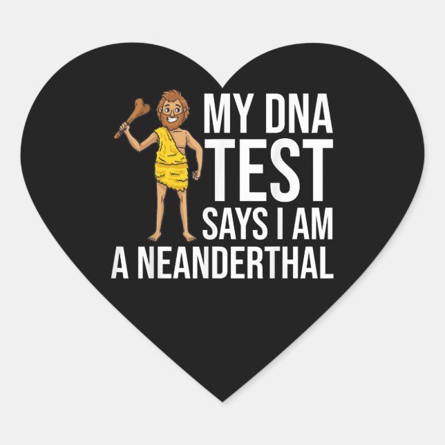 Neanderthal Caveman Woman Skull Gift Heart Sticker (Front)
