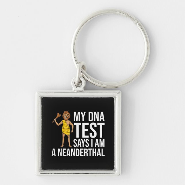 Neanderthal Caveman Woman Skull Gift Keychain (Front)