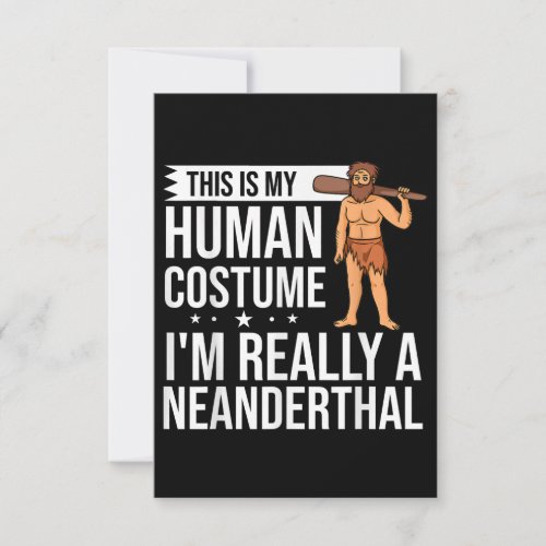 Neanderthal Caveman Woman Skull Gift RSVP Card