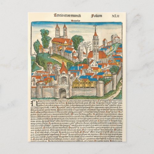 Neapolis Naples Italy Medieval Manuscript Postcard