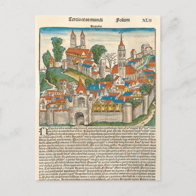 Neapolis Naples Italy Medieval Manuscript Postcard (Front)