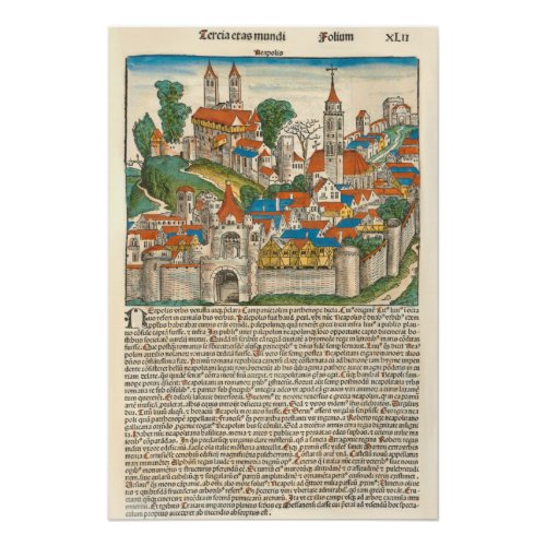 Neapolis Naples Italy Medieval Manuscript Poster