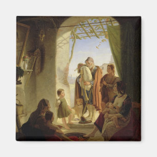 Neapolitan bagpipe player in wintry Rome, 1833 Magnet