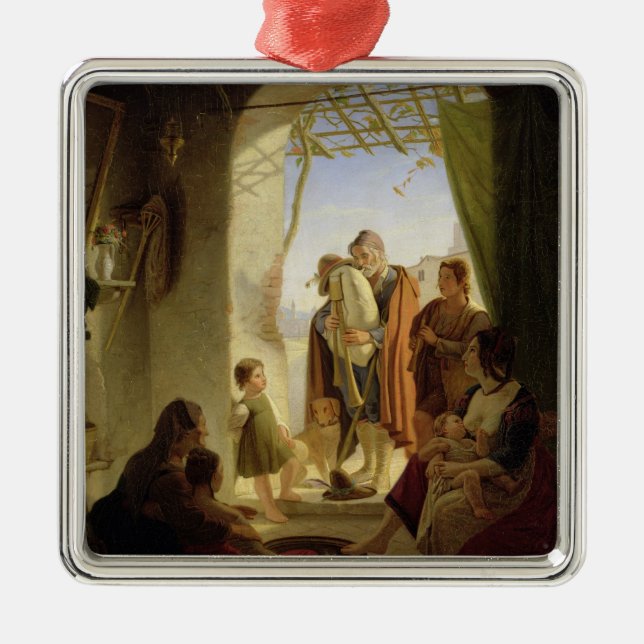 Neapolitan bagpipe player in wintry Rome, 1833 Metal Ornament (Front)