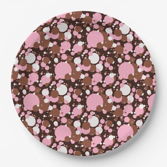 Neapolitan Dots 04-Brown Dark-PAPER PARTY PLATES (Front)