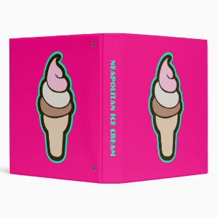 Neapolitan Ice Cream 3 Ring Binder