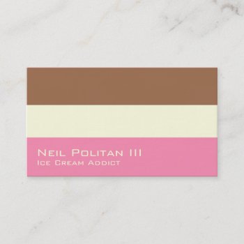 Neapolitan Ice Cream Business Card by pixelholicBC at Zazzle