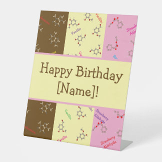 Neapolitan Ice Cream Chemistry Party Pedestal Sign