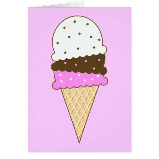 Neapolitan Ice Cream Cone Cards (Front)