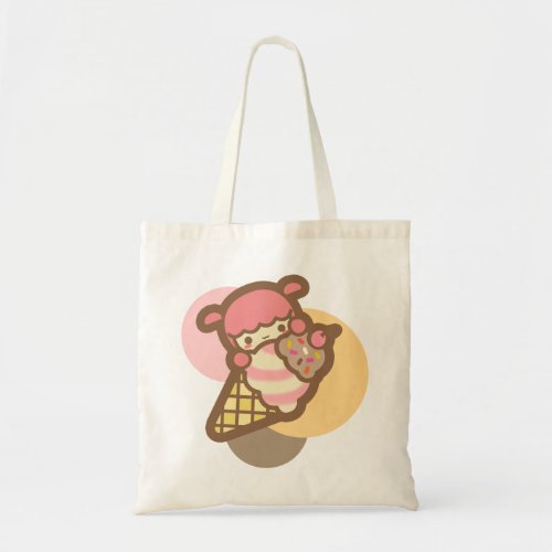 Neapolitan ice cream cone cherry cute kawaii pet tote bag