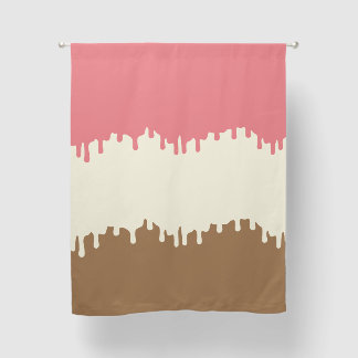 Neapolitan Ice Cream Drips Cute Modern Kitchen Blackout Curtains