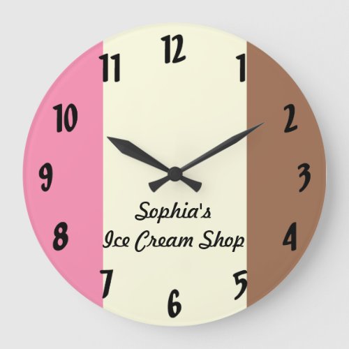Neapolitan Ice Cream Large Clock