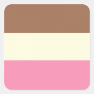 Neapolitan Ice Cream Square Sticker