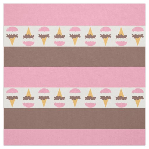 Neapolitan Ice Cream Stripe Pattern Fabric