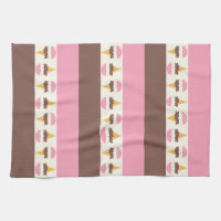 Navy / Beige / White Paper Stripes Kitchen Towel, Zazzle