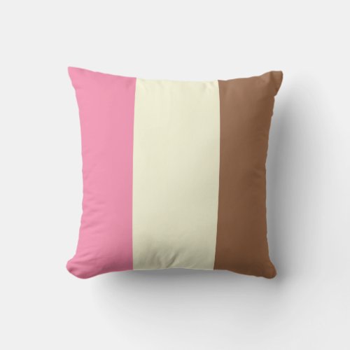 Neapolitan Ice Cream Throw Pillow