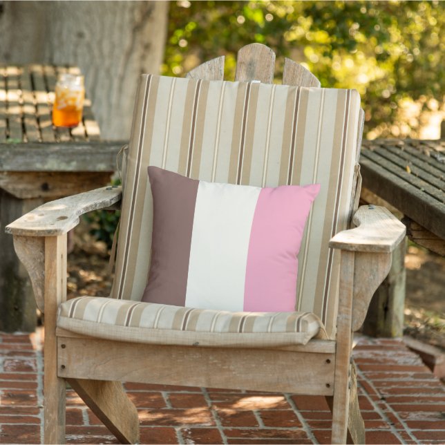 Neapolitan Ice Cream Vertical Stripe Pattern Outdoor Pillow (Chair)