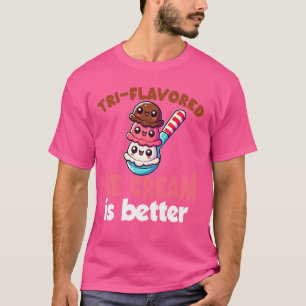 Neapolitan Ice Cream Women chocolate vanilla straw T-Shirt