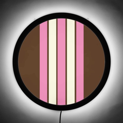 Neapolitan Lighted Sign Brown Pink  Cream