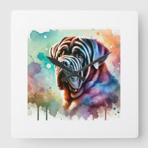 Neapolitan Mastiff 081024AREF144 - Watercolor Square Wall Clock