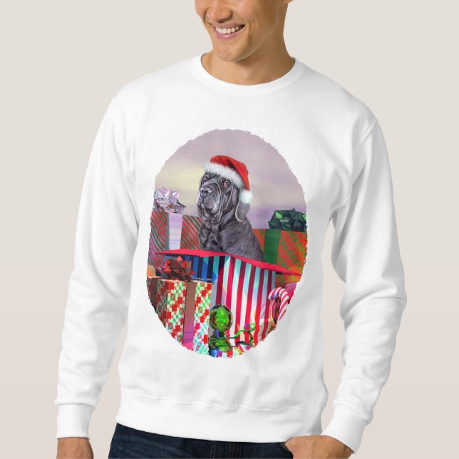 Neapolitan Mastiff Christmas Blue Sweatshirt (Front)