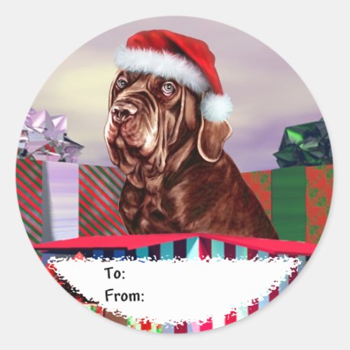 Neapolitan Mastiff Christmas Mahogany Gift Tags