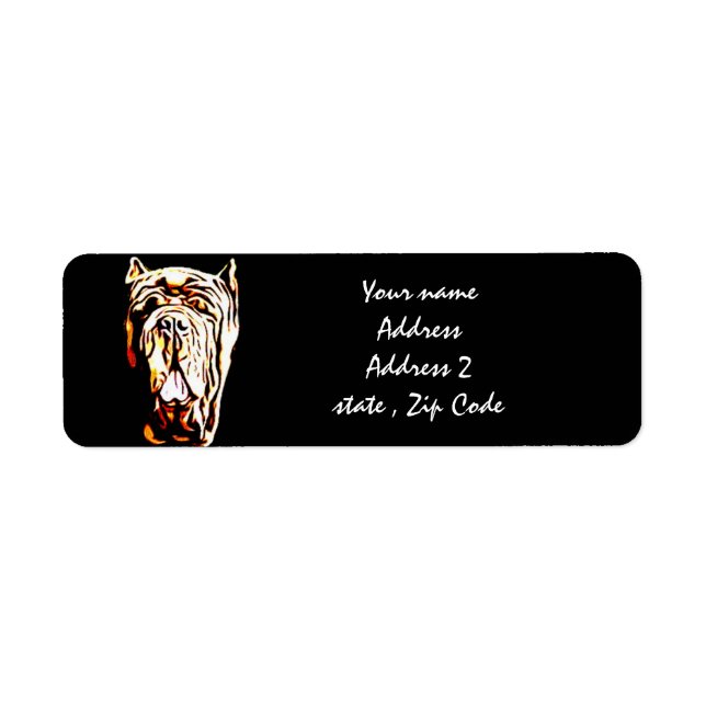 Neapolitan Mastiff dog Label (Front)