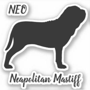 Neapolitan Mastiff Dog Silhouette Neo Vinyl Sticker