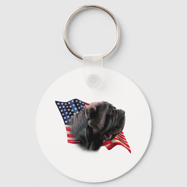 Neapolitan Mastiff Flag Keychain (Front)