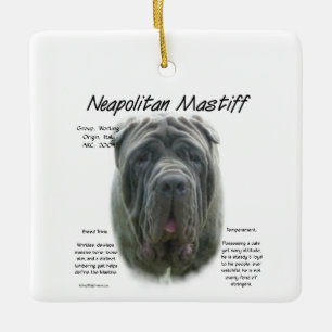 Neapolitan Mastiff (grey) History Design Ceramic Ornament