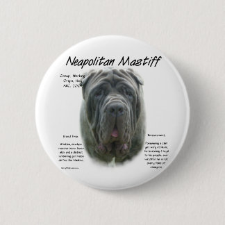 Neapolitan Mastiff (grey) History Design Pinback Button