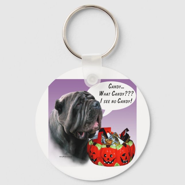 Neapolitan Mastiff Halloween Candy Keychain (Front)