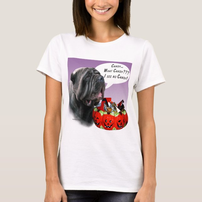 Neapolitan Mastiff Halloween Candy T-Shirt (Front)