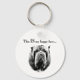 Neapolitan Mastiff Happy Face Keychain
