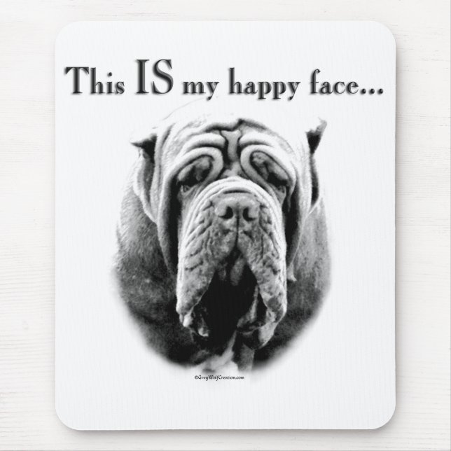 Neapolitan Mastiff Happy Face Mouse Pad (Front)