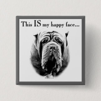 Neapolitan Mastiff Happy Face Pinback Button