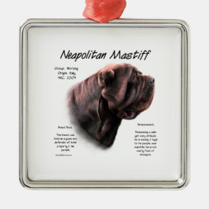 Neapolitan Mastiff (mahogany) History Design Metal Ornament