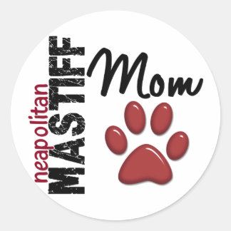 Neapolitan Mastiff Mom 2 Classic Round Sticker