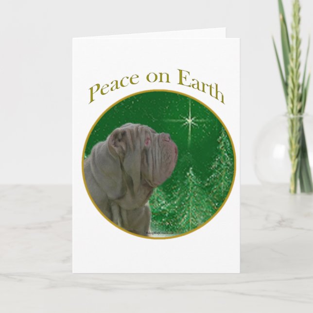 Neapolitan Mastiff Peace Holiday Card (Front)