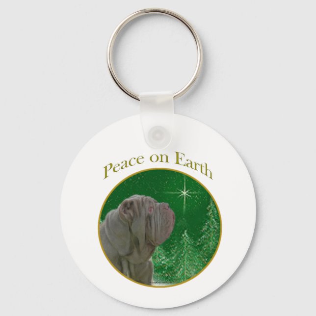 Neapolitan Mastiff Peace Keychain (Front)