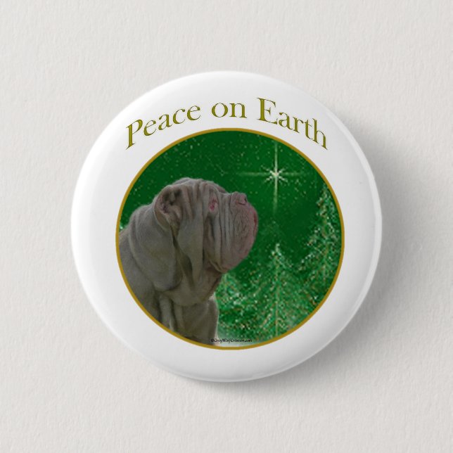 Neapolitan Mastiff Peace Pinback Button (Front)