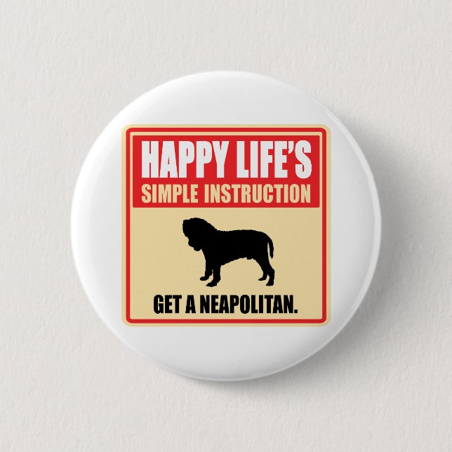 Neapolitan Mastiff Pinback Button (Front)